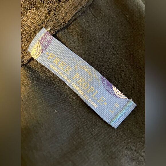 Free People Tea for Two Black Lace Dress L - Picture 6 of 8